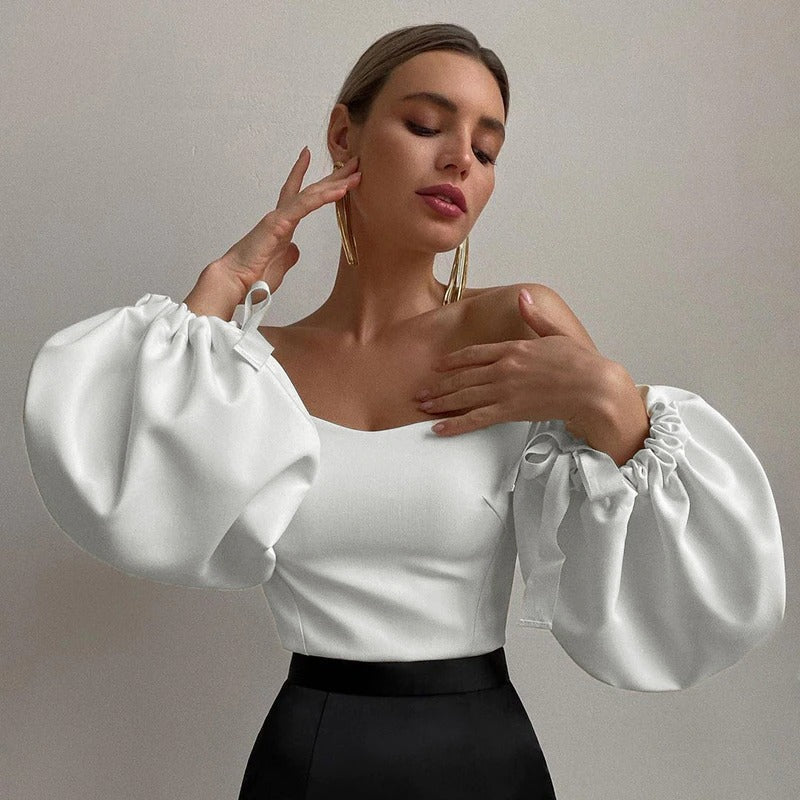 Coco Pure Sweetness Off Shoulder White Top blouse