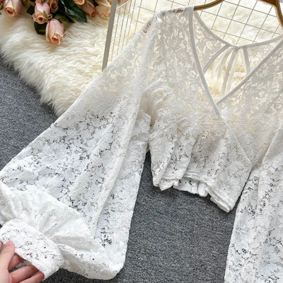 Delicate Perfection Sheer Lace Crop Top