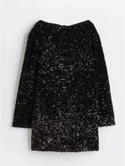 Forever Tied Sequin Tie-Back Mini Dress
