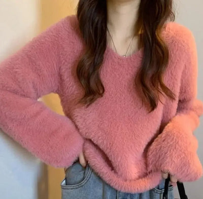 Chilly Moment Eyelash Knit Long Sleeve Sweater Top