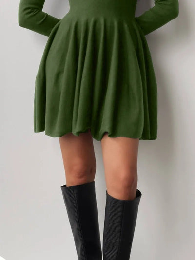Cozy Inspiration Ribbed Skater Knit Mini Dress