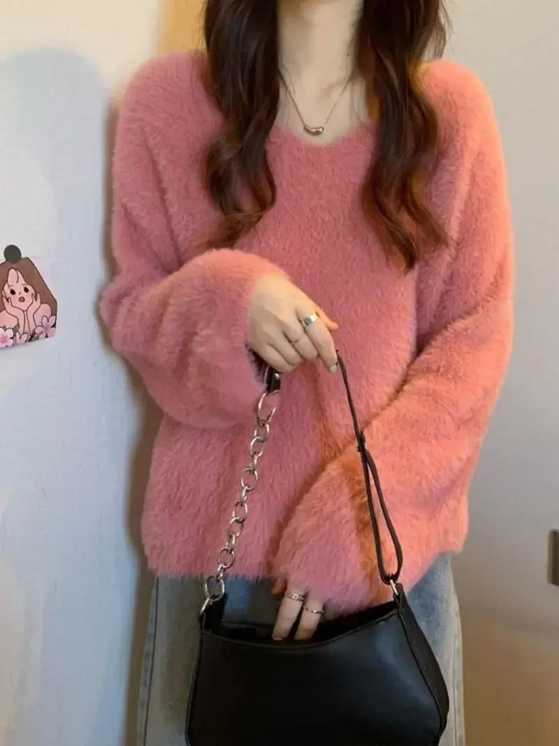Chilly Moment Eyelash Knit Long Sleeve Sweater Top