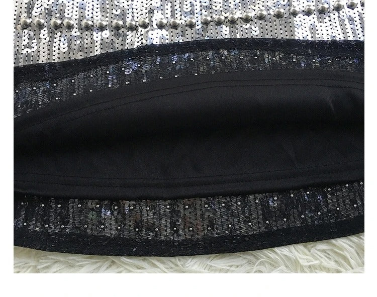 Soiree Sequins and Beads Mini Skirt