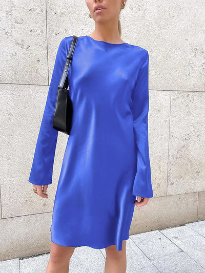 Lianna Classic A-Line Long Sleeves Mini Dress