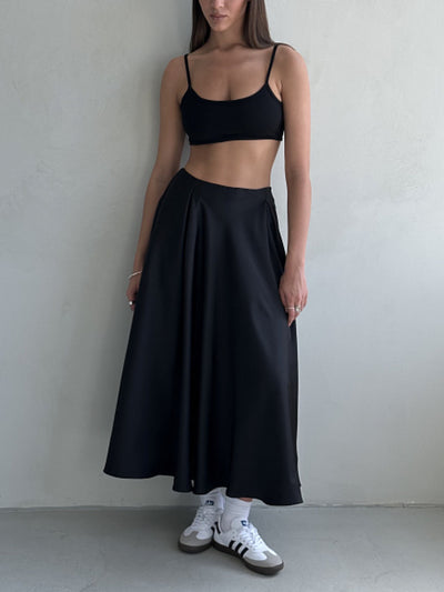 Dreamy Soft Satin Full Maxi Skirt