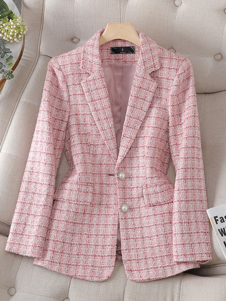 Perfect Practice Plaid Fitted Blazer