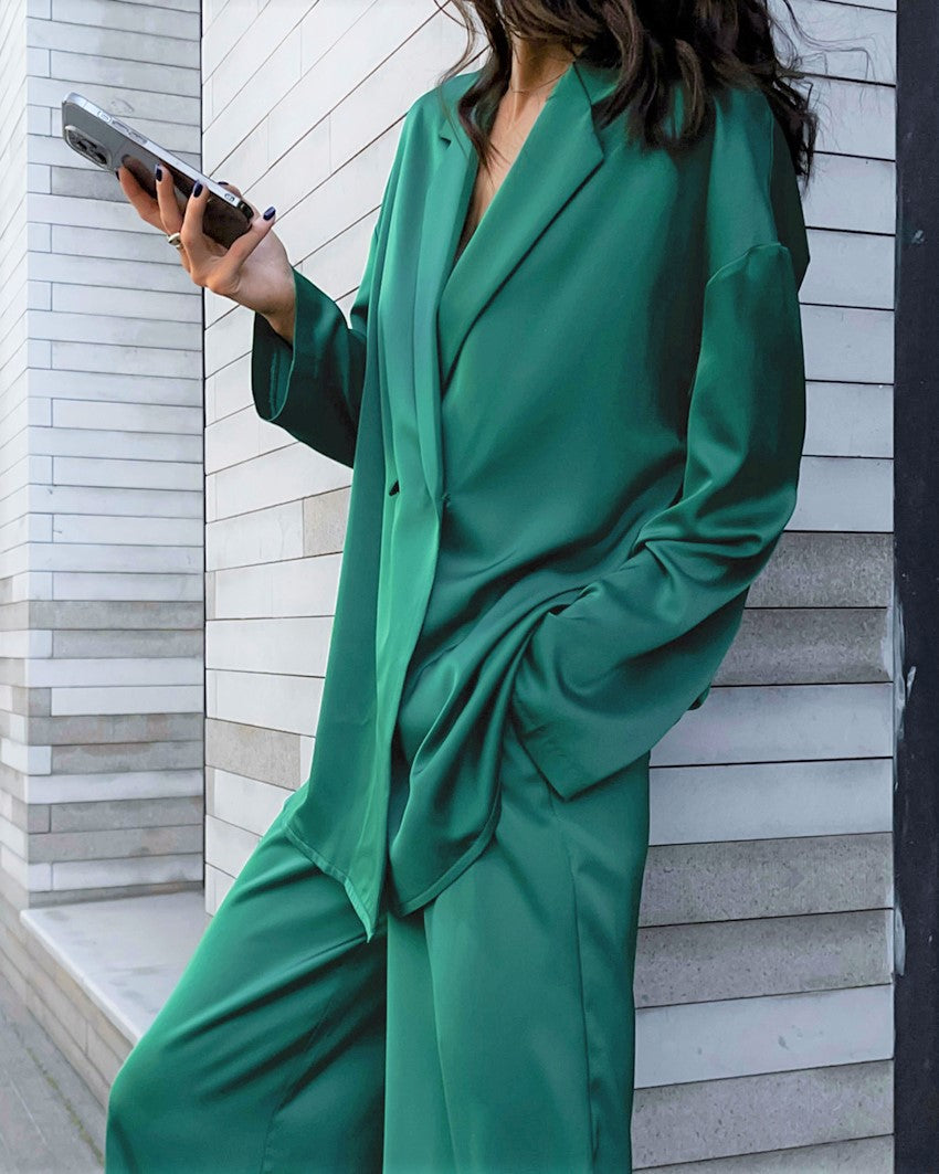 Ahead of the Trend Green Blazer & Pant Set