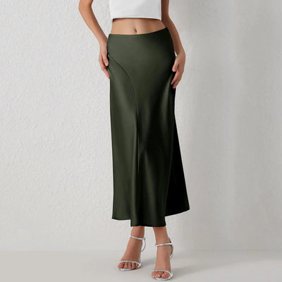 Seasonal Fave Satin Long Midi Skirt