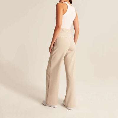 COCO Power Hour High-Waisted Wide Leg Trouser Pants