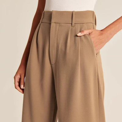 COCO Power Hour High-Waisted Wide Leg Trouser Pants