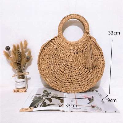 Coco Rossie Rattan Round Woven Handbag Bags