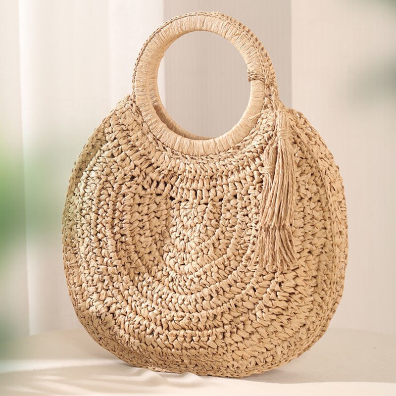 Coco Rossie Rattan Round Woven Handbag Bags