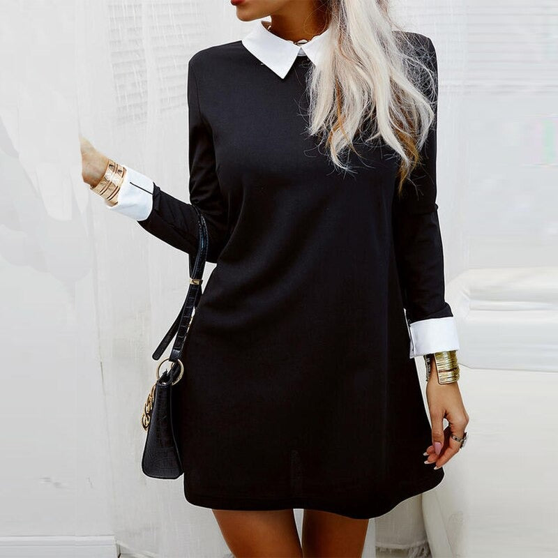 Coco Seeking Chic Sweater Mini Dress Black / S