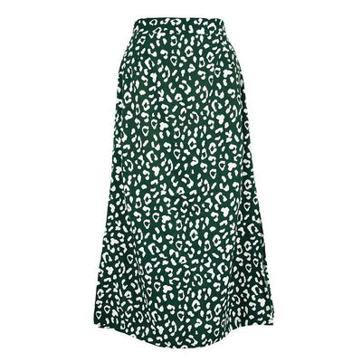 Coco Set a Trend Leopard Print Midi Skirt bottoms