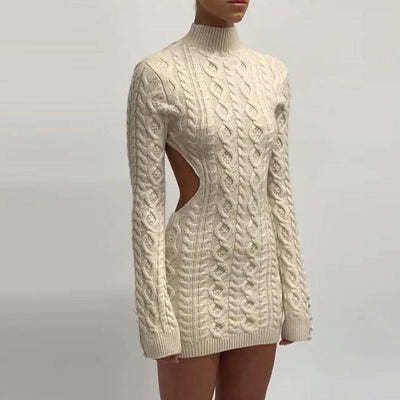 Coco Katrina Backless Cutout Sweater Dress Coco dress Beige / S