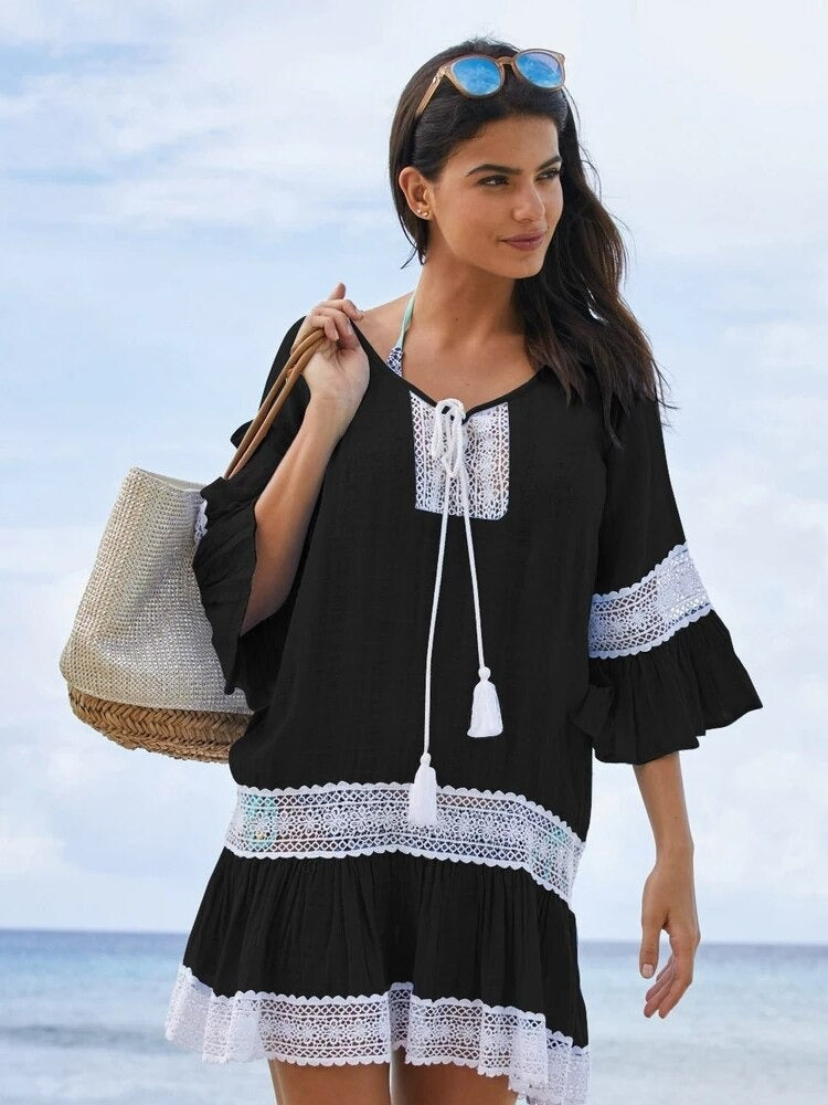 Coco Breezy Livin' Tunic Beach Cover Up Coco dress Black / One size