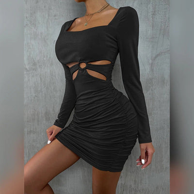 Coco Eyes On Me Cutout Ruched Sides Mini Dress Coco dress Black / XS