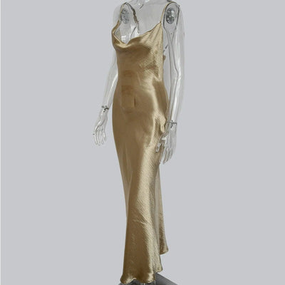 Coco Silky Satin Cowl Neck Maxi Dress Coco dress Gold / S
