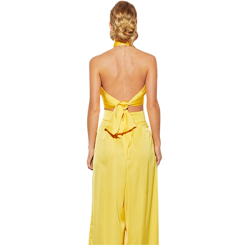 Coco Hot Girl Summer Halter wrap top & pant set Coco dress