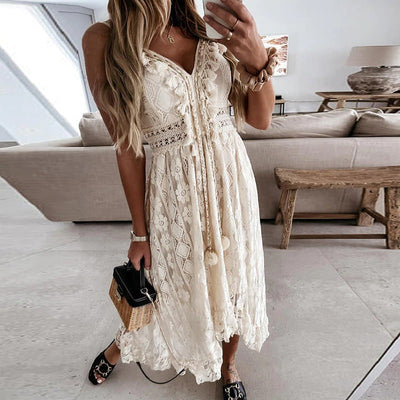 Coco Take me to Bali Airy High Low Tassels and Lace Dress Coco dress