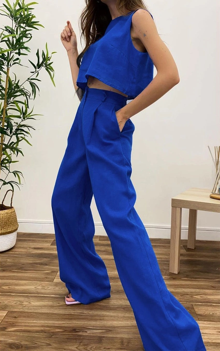 Coco Downtown Cropped Top and Trousers Set Coco Set