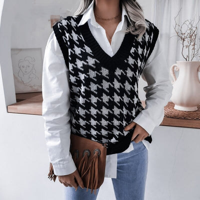 Coco Warm-Up The Trend Houndstooth Vest Coco Tops Black / S