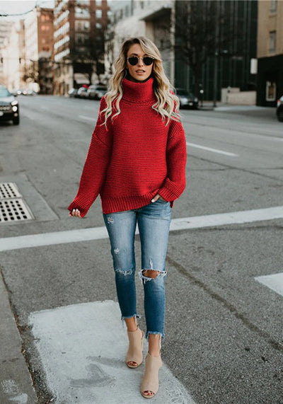 Coco Cuddle time Oversized turtleneck sweater Coco Tops