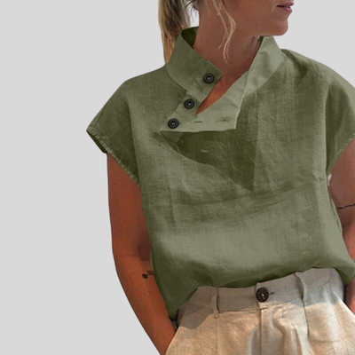 Coco Linen Style Casual Loose top Coco Tops Green / S