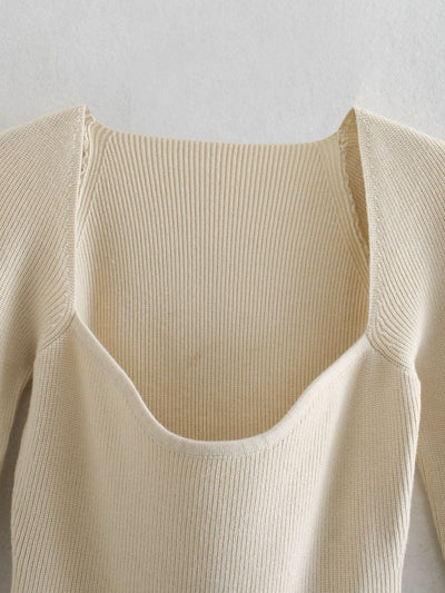 Coco Sweetheart Neckline Fitted Knit Top Coco Tops