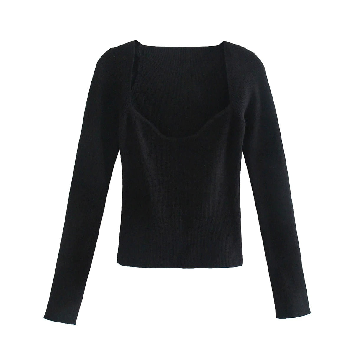 Coco Sweetheart Neckline Fitted Knit Top Coco Tops