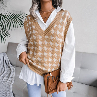 Coco Warm-Up The Trend Houndstooth Vest Coco Tops