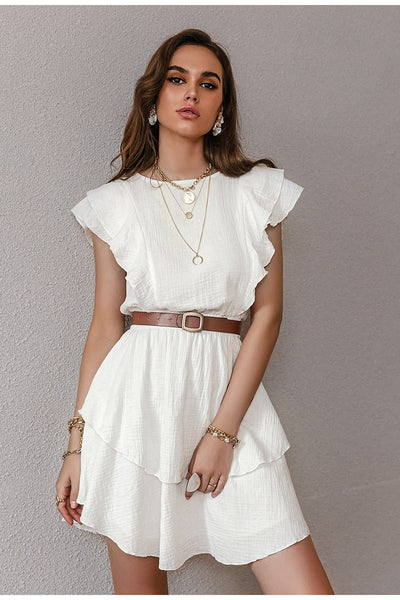 Coco Countless Compliments Butterfly Sleeves Dress Dress White / S