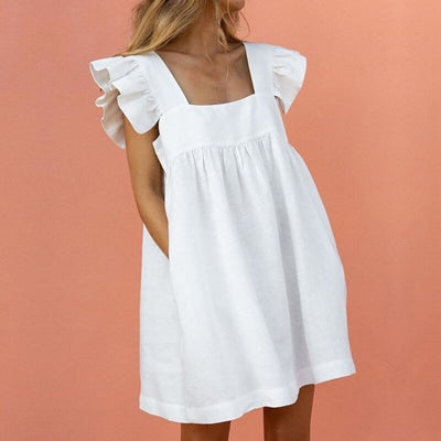 Coco My Perfect Day butterfly Sleeves Babydoll Dress Dress White / S