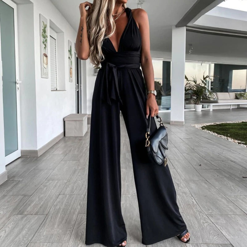 Coco Vacay mode backless jumpsuit Jumpsuit Black / S