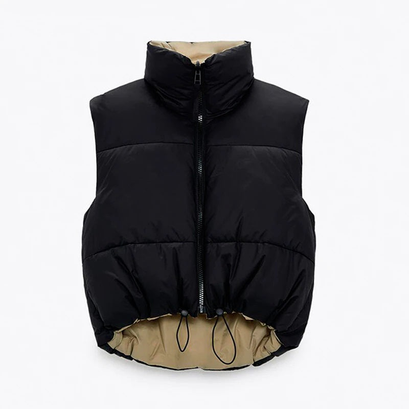 Coco Winter Dreams Cropped Puffer Vest Puffer Black / S-M