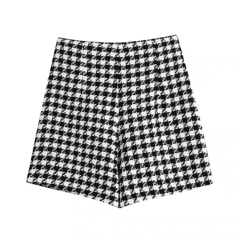 Coco Midday Muse Houndstooth Tweed Shorts Shorts