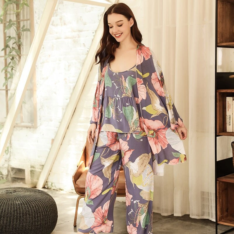 Coco Pamper Yourself in Floral Print Pajamas Set Sleepwear & Loungewear 7 / S