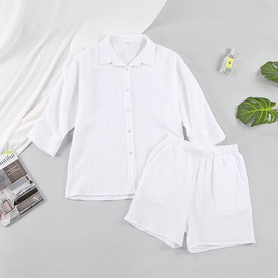 Coco Stay Forever Cozy Loungewear Shorts Set Sleepwear & Loungewear White / S