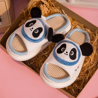 Coco Cuddly Popped Up Animals Foam Slip-Ons slippers Blue panda / 6-6.5