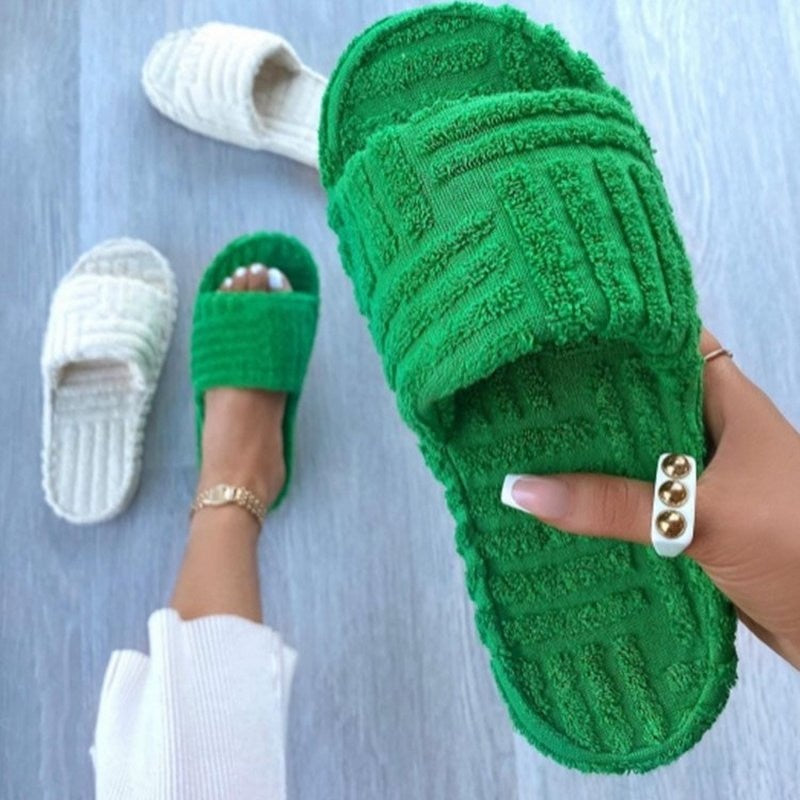Coco Cute & Comfy Towel Style Slide Slippers slippers