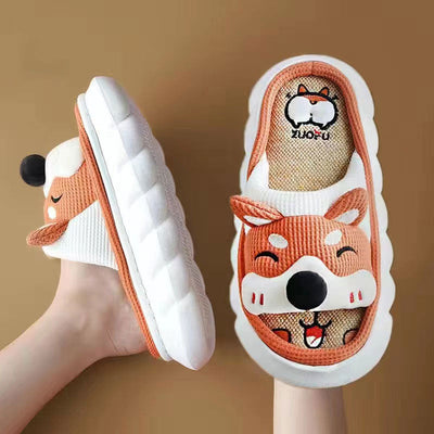 Coco Cuddly Popped Up Animals Foam Slip-Ons slippers Orange Puppy / 6-6.5