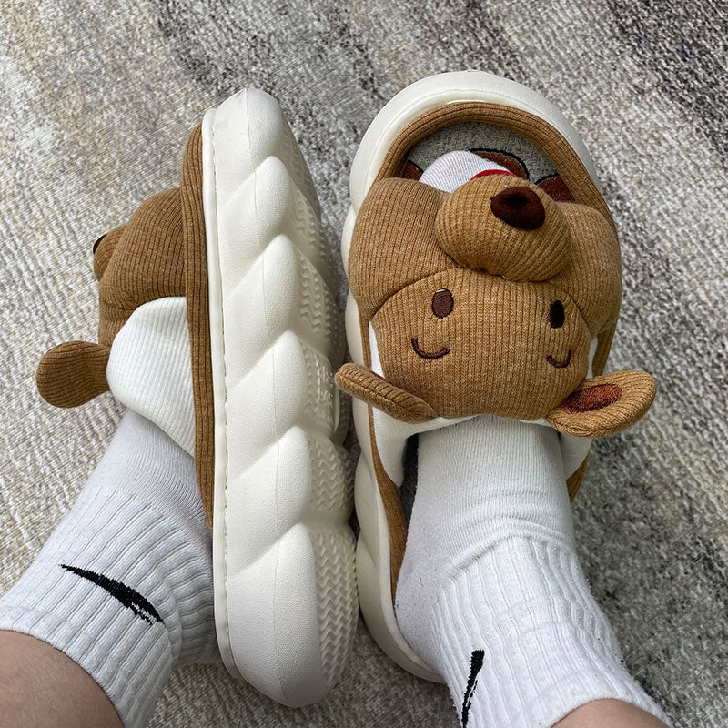 Coco Cuddly Popped Up Animals Foam Slip-Ons slippers Teddy Bear / 6-6.5