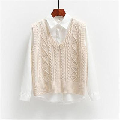 Coco Everyday Fave Knitted Vest Sweater apricot / XL