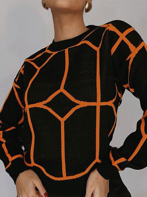 Coco Charlie Geometric Pattern Sweater Sweater Black / S