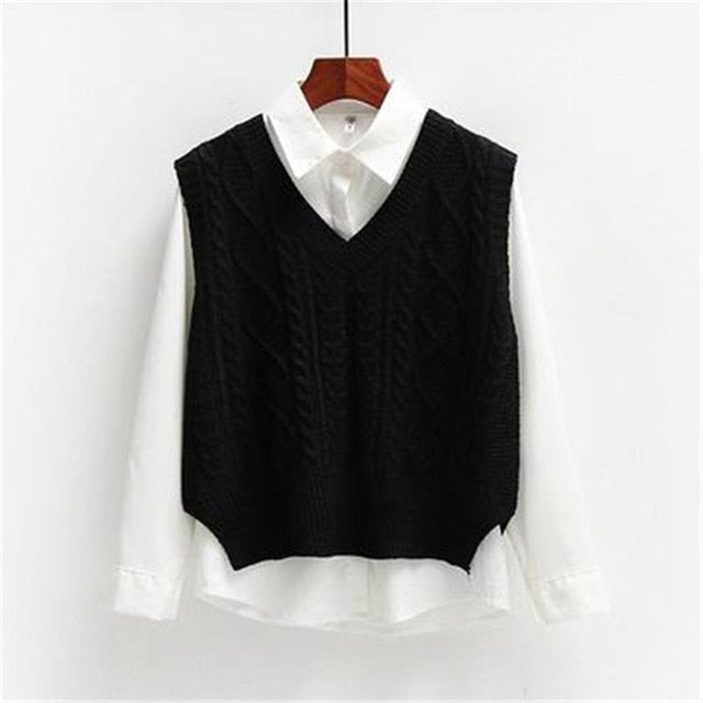 Coco Everyday Fave Knitted Vest Sweater black / XL