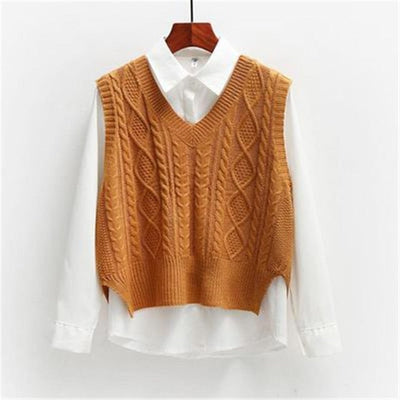 Coco Everyday Fave Knitted Vest Sweater Mustard / XL