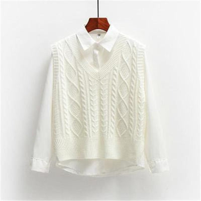 Coco Everyday Fave Knitted Vest Sweater white / XL