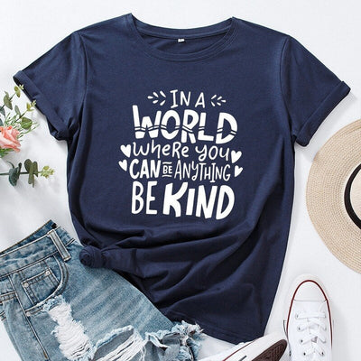 Coco Be Kind Graphic T-Shirt tshirt Navy / S