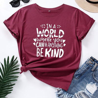 Coco Be Kind Graphic T-Shirt tshirt Wine Red / S