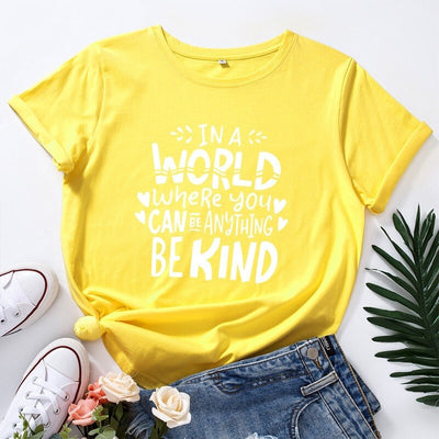 Coco Be Kind Graphic T-Shirt tshirt Yellow / S